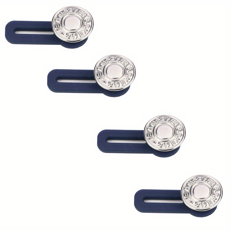 4pcs Metal Retractable Waistband Extender Buttons For Jeans