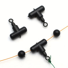 15pcs T Swivel Ring Fishing Connectors Rig Beads Hair Tackle Accessory