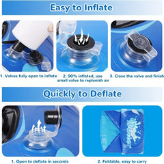 Winter Snow Tube Inflatable Sled Heavy Duty Hard Bottom Sled