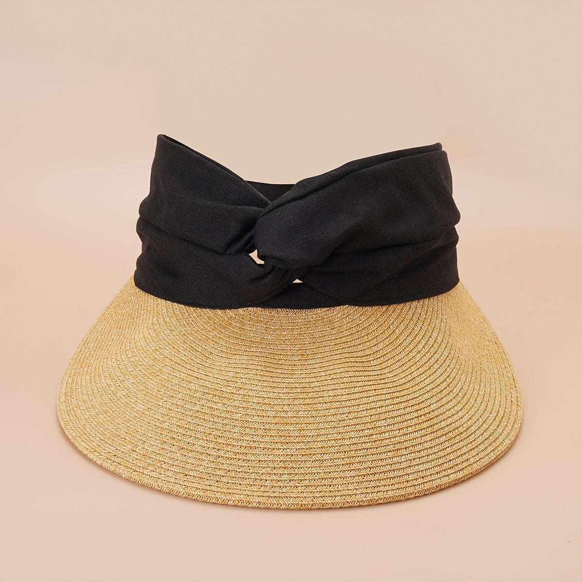 Japanese Straw Sun Hat Knot Stitching Visor Hats