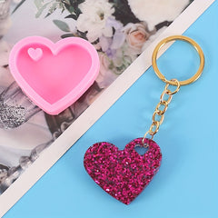 Heart Shape Epoxy Resin Silicone Keychain Mold DIY Craft Decoration