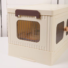 Beige Medium Folding Desktop Storage Single Without Wheels