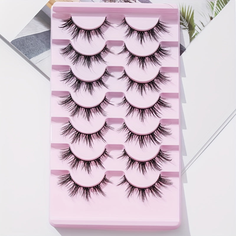 7 Pairs Spiky Manga Lashes Crisscross Natural Anime Lashes 16mm