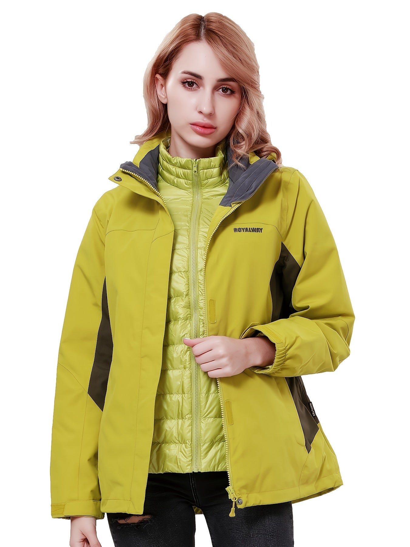 3-in-1 Winter Thermal Hooded Jacket Fleece Lined Down Jacket