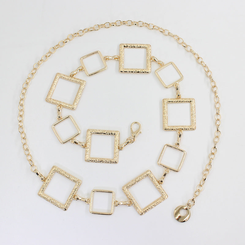 Metal Waist Chain Women's Square Belt For Dress Shirt Suit