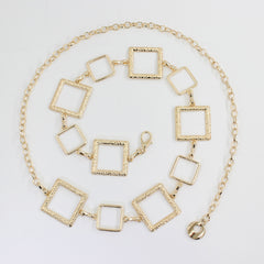 Metal Waist Chain Women's Square Belt For Dress Shirt Suit