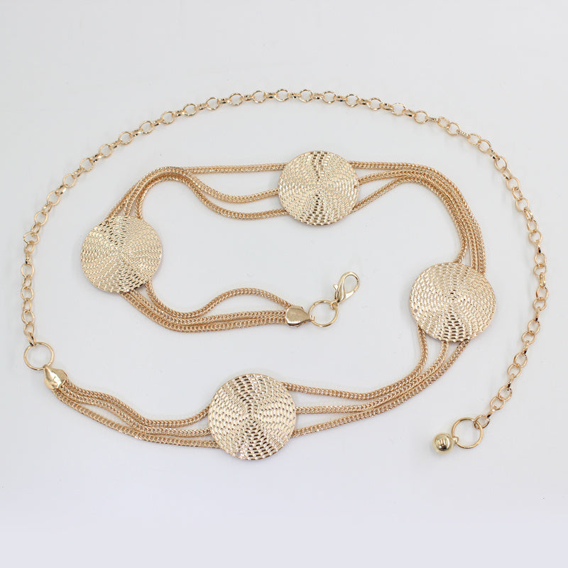 Women's Golden Waist Chain Dress Decoration Metal Belt