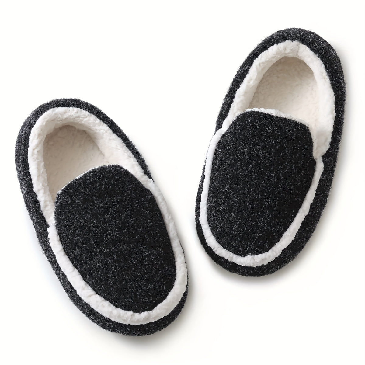Boys Warm Fleece House Shoes Non Slip Soft Bottom Indoor Shoes