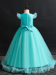 Girls Formal Maxi Dress Wedding Pageant Party Princess Communion