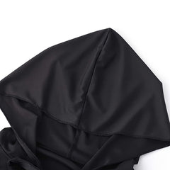 Gothic Solid Slit Hooded Cape Halloween Dress