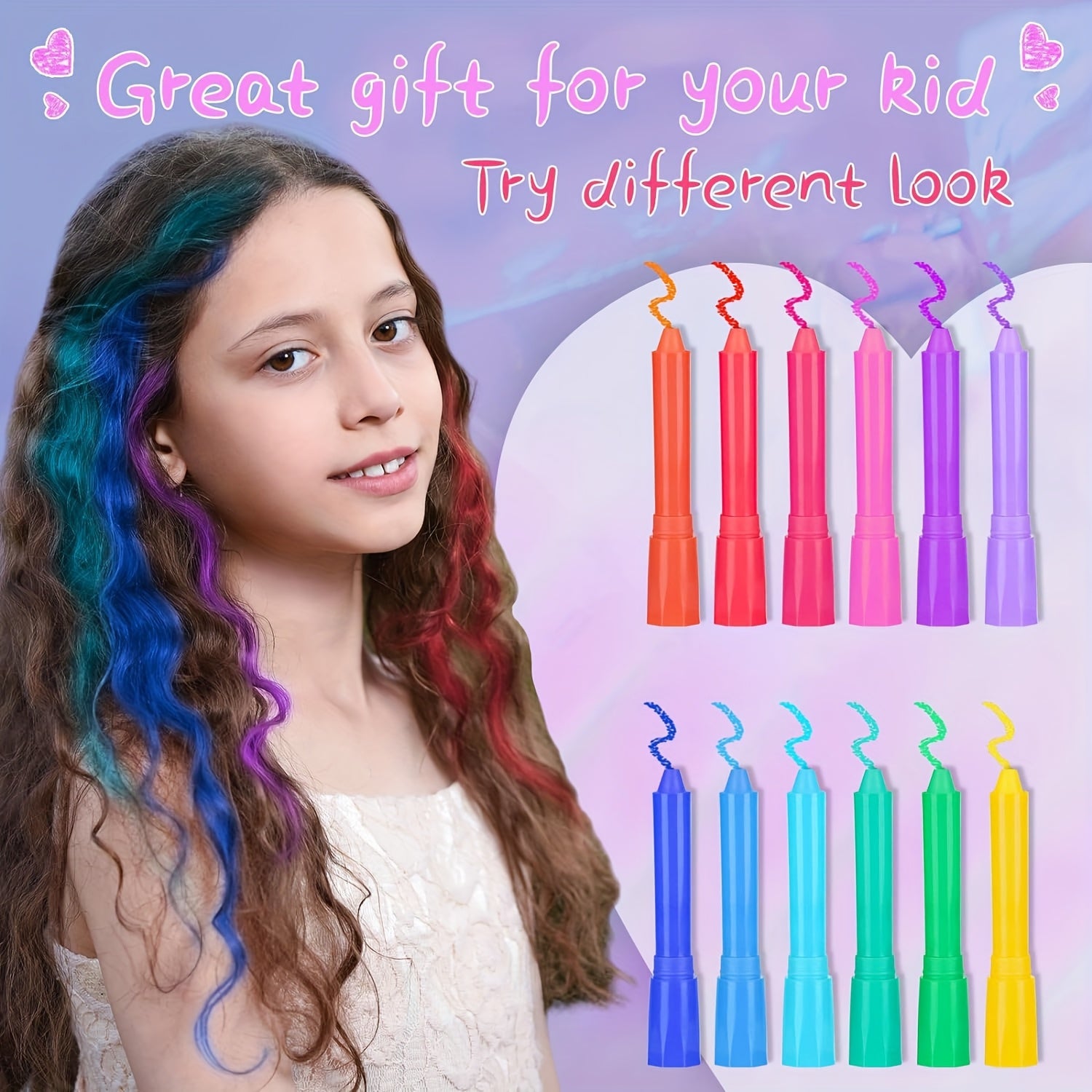 Water Based Hair Coloring Pen Bright Colors for Cosplay Proms
