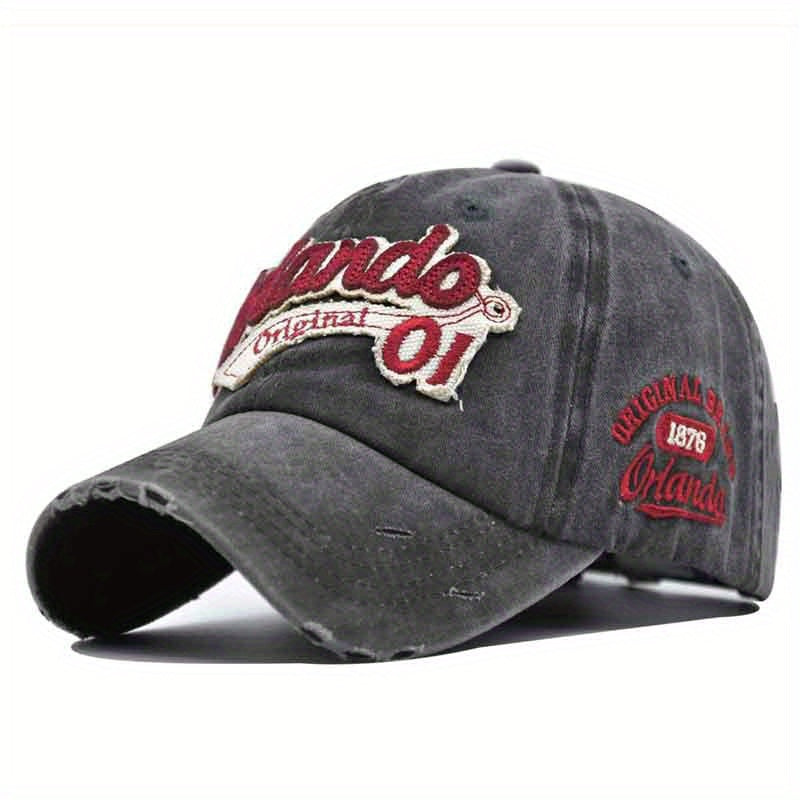Vintage Baseball Cap 3D Embroidered Alphabet Men Women Duck Cap