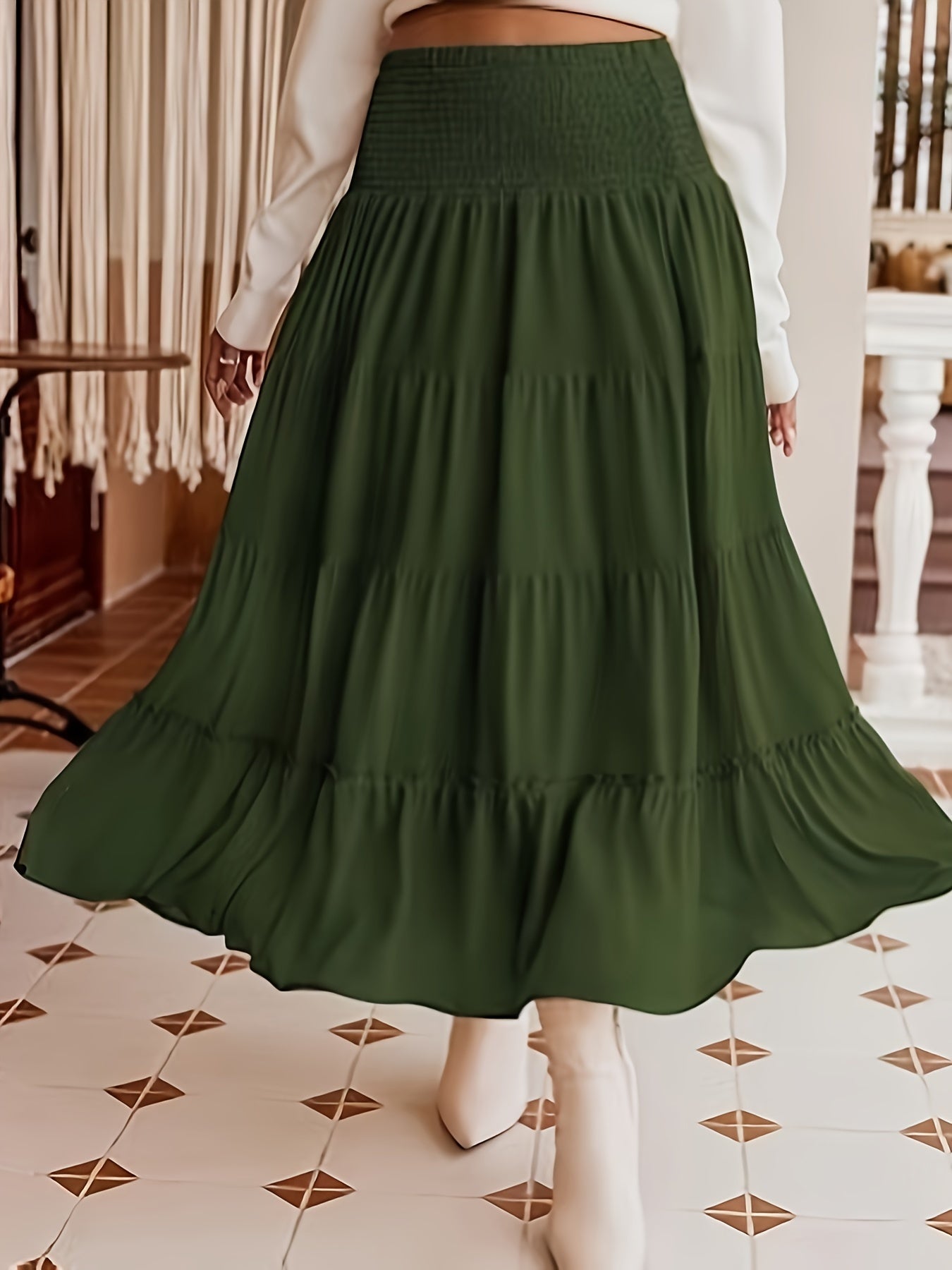  Boho Skirt Women's High Waist Smock Skirt