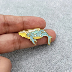 Whale Enamel Badges Brooches DIY Clothing Collar Accessories for Men