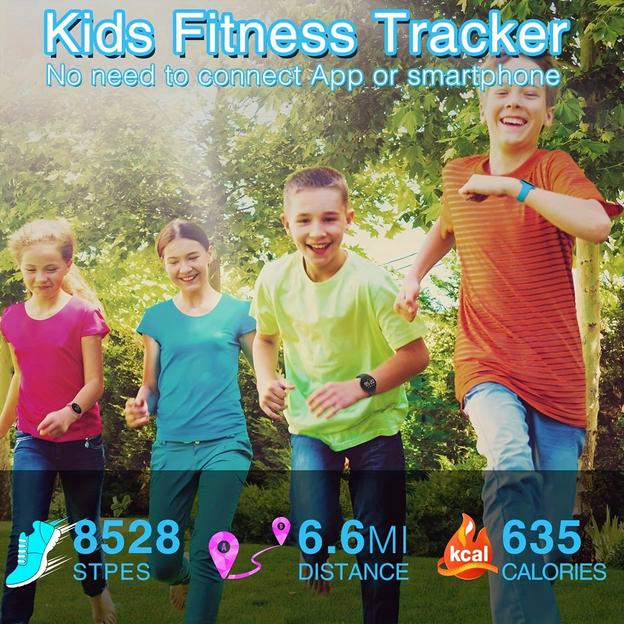 LED Pedometer Watch for Kids, Activity Tracker with Alarm Clock