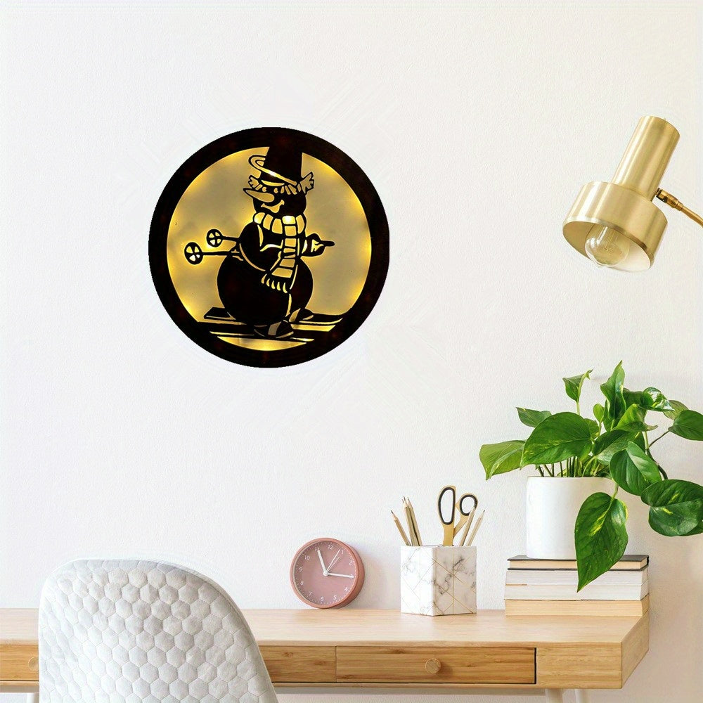 Christmas Halloween Scene Decoration Lights Mother And Baby Hanging Clock