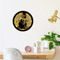 Christmas Halloween Scene Decoration Lights Mother And Baby Hanging Clock