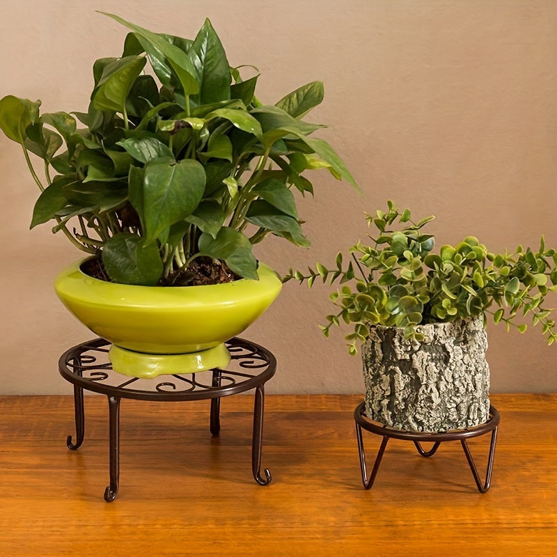 2pcs Metal Rustproof Iron Plant Stand Indoor Outdoor Garden Planters Pots