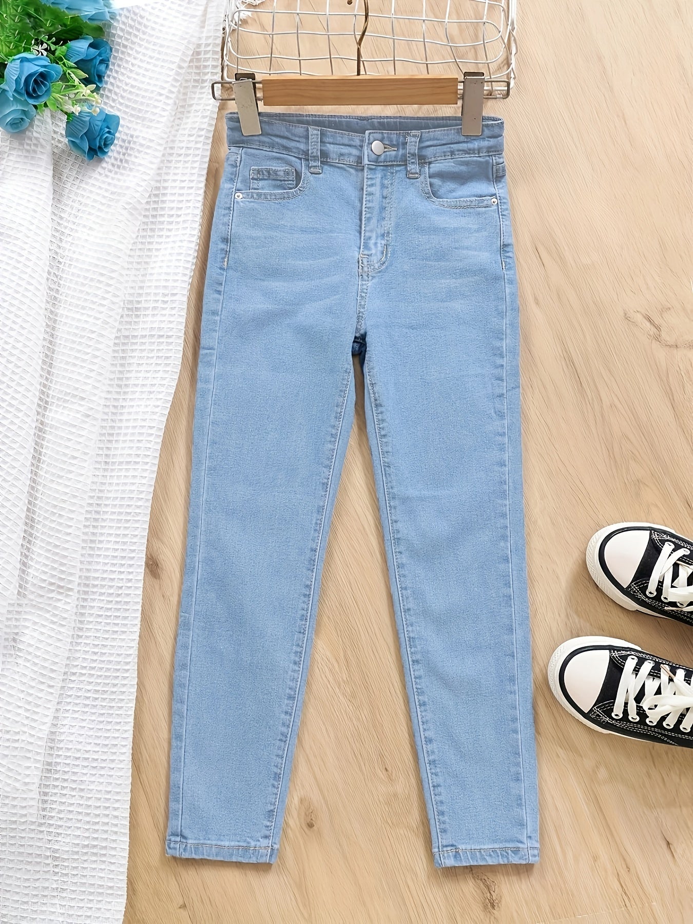 Girls Ripped Jeans Skinny Slim Fit Denim Pants