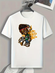 Skateboard Print Graphic Tee for Men