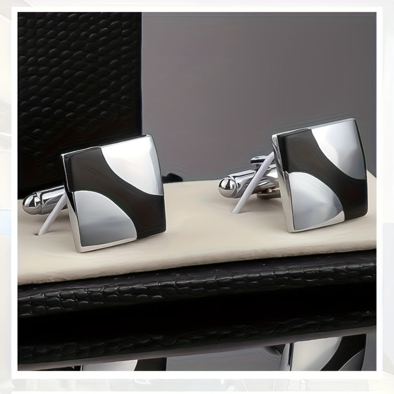2pcs Silver Enamel Drop Cross Shirt Buttons Men Business Casual Wear