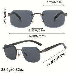 Square Rimless Sunglasses Gradient UV400 Sun Shades Beach Travel