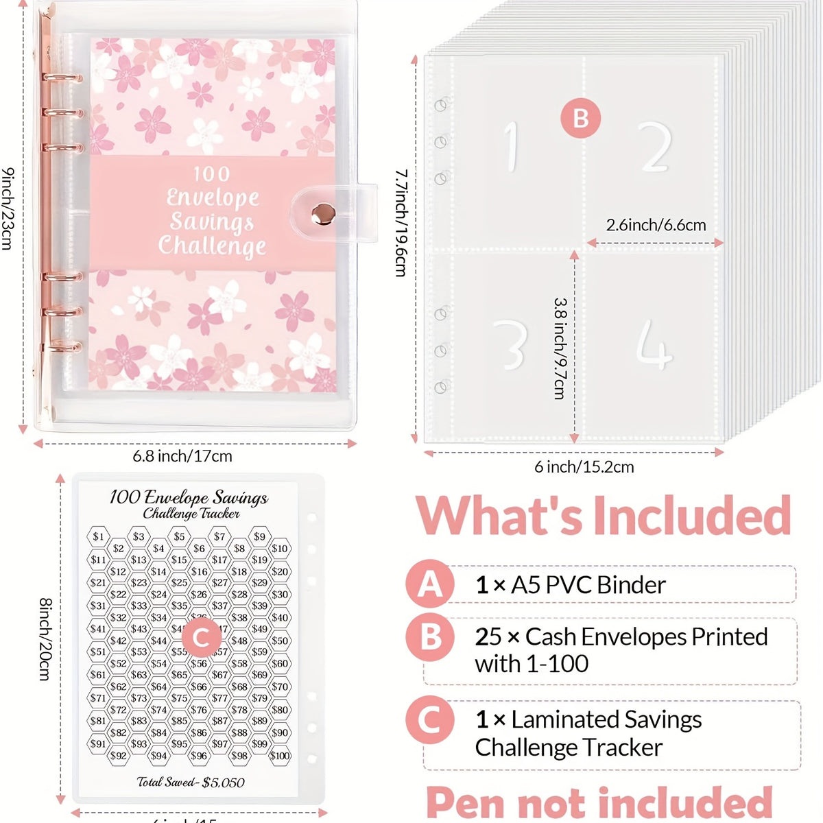 100 Savings Challenge Binder Money Saving Binder Savings Challenges Book
