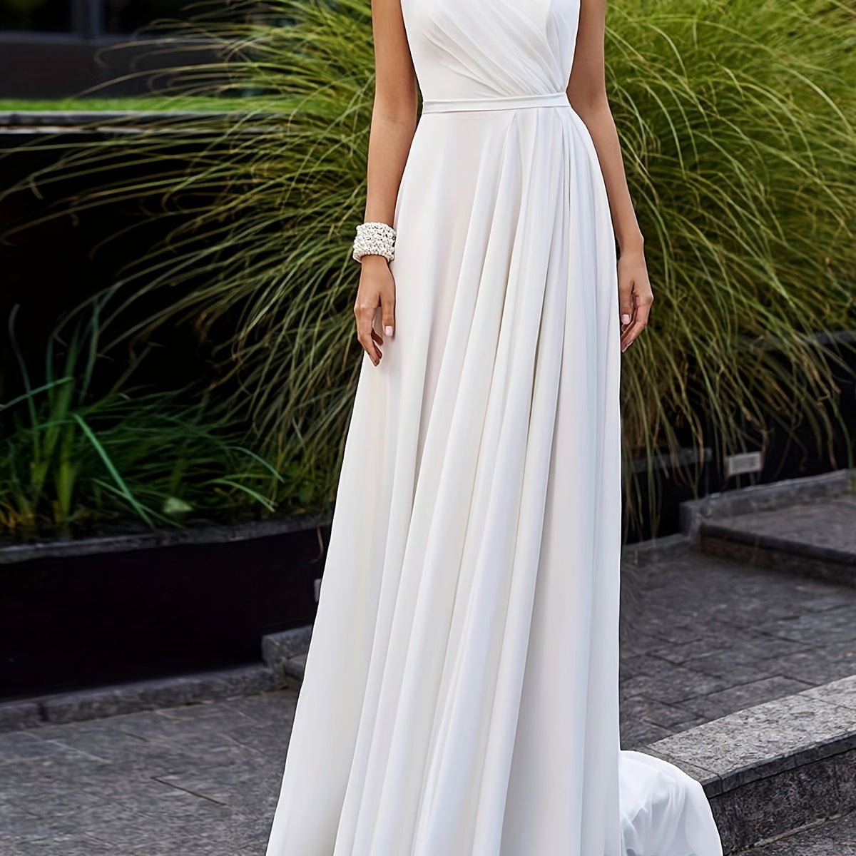  Bridesmaid Dress Contrast Mesh Maxi Formal Evening Dress