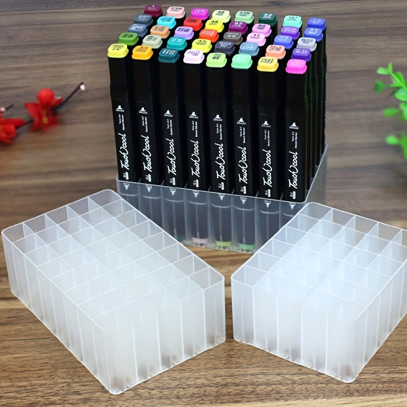 Marker Pen Storage Holder Brush Pencil Rack Organizer Plastic Storage Case