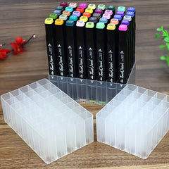Marker Pen Storage Holder Brush Pencil Rack Organizer Plastic Storage Case