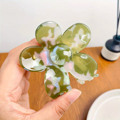 Acetate Flower Hair Claw Gradient Hair Clip Non-Slip Ponytail Holder