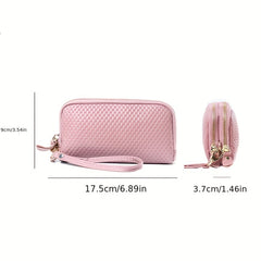 Minimalist Solid Clutch Wallet Classic Zipper Wallet Women's