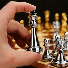 Solid Wood Chess Set with Metal Weighted Pieces