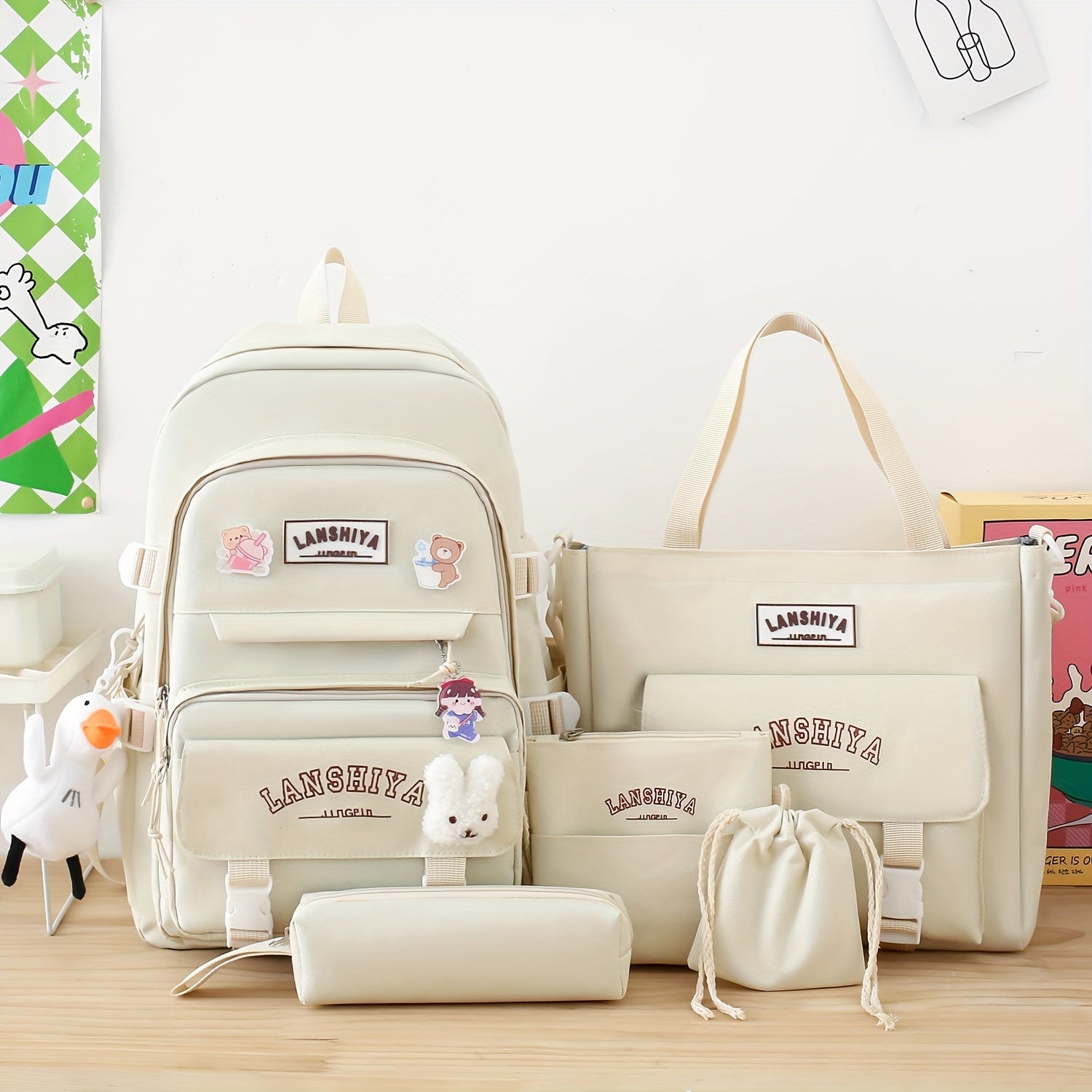 5pcs Backpack Set Large Capacity for Students