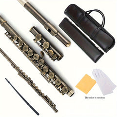 Silvery Plated Flute In C Key 16 Keys Closed Hole E Key Professional Beginner