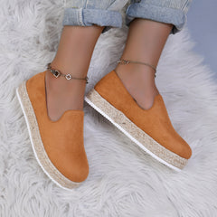 Women's Platform Espadrilles Loafers Slip On Flat Shoes