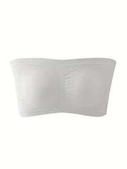 4pcs Strapless Bandeau Bras Soft Stretch Women's Lingerie