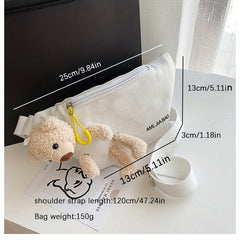Cartoon Bear Small Crossbody Bag for Girls
