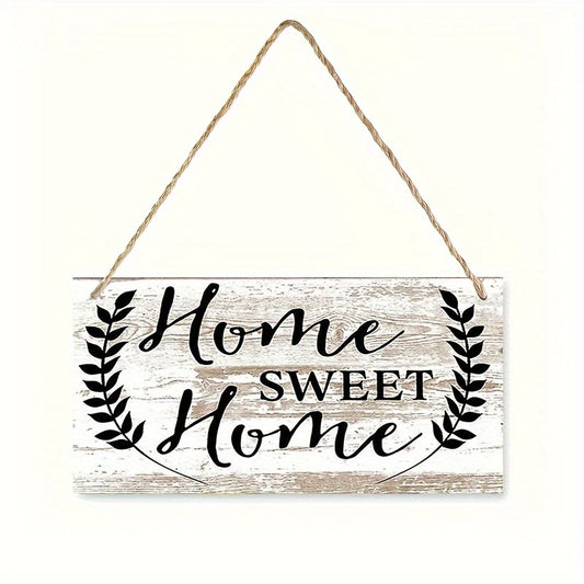 Warm Wooden Wall Door Hanging Ornament Square Wood Sign Hanging Sign