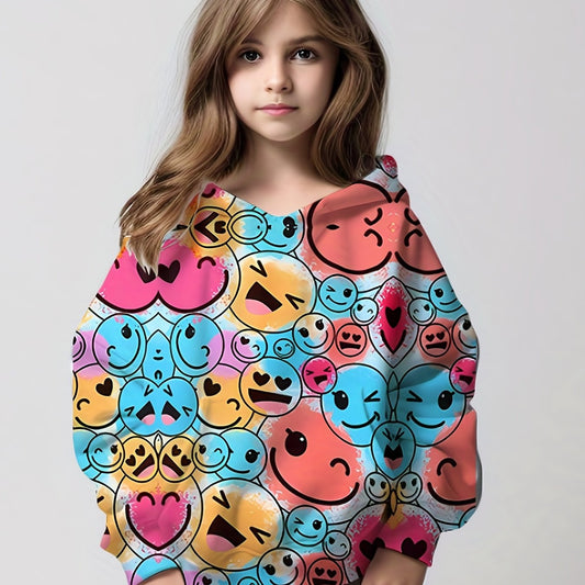 Kids Smile Face 3D Print Sweatshirt Cartoon Hoodie Top