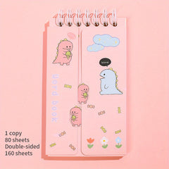 80sheets Double sided Writable Coil Notebook Cartoon Pocket Book