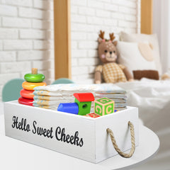 Wooden Box Rustic Toilet Paper Storage Tissue Paper Holder Desk Organizer
