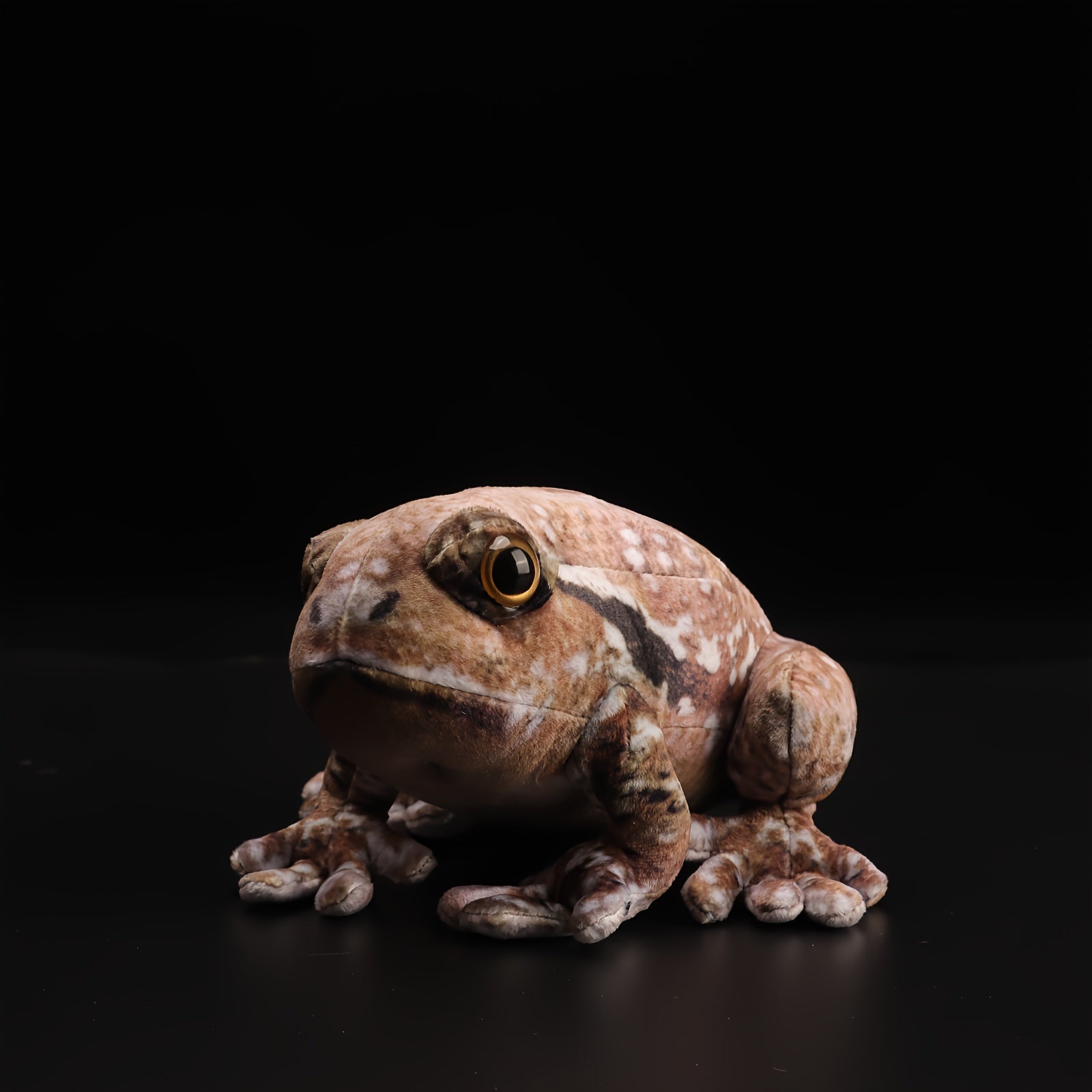 Realistic Plush Toad Soft Toy Brown & Frog Orange Eyes 6.69in
