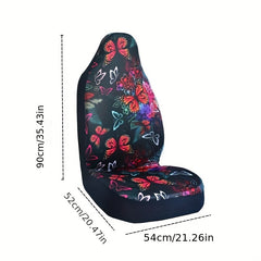 Anime Pattern Car Seat Cover Butterfly Print One piece Hooded Car Cover