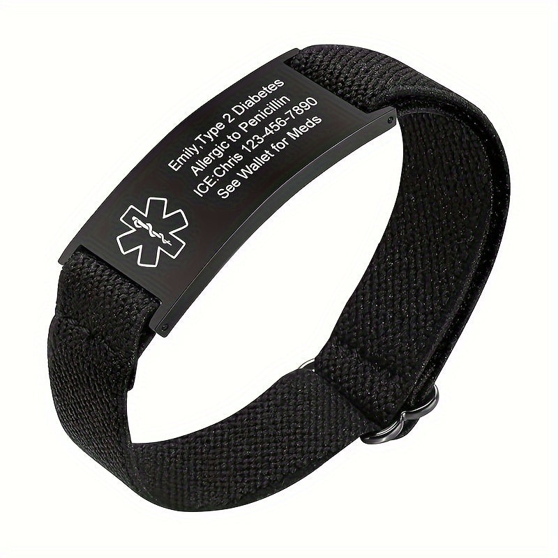 Engraved Medical Alert Mesh Wristband