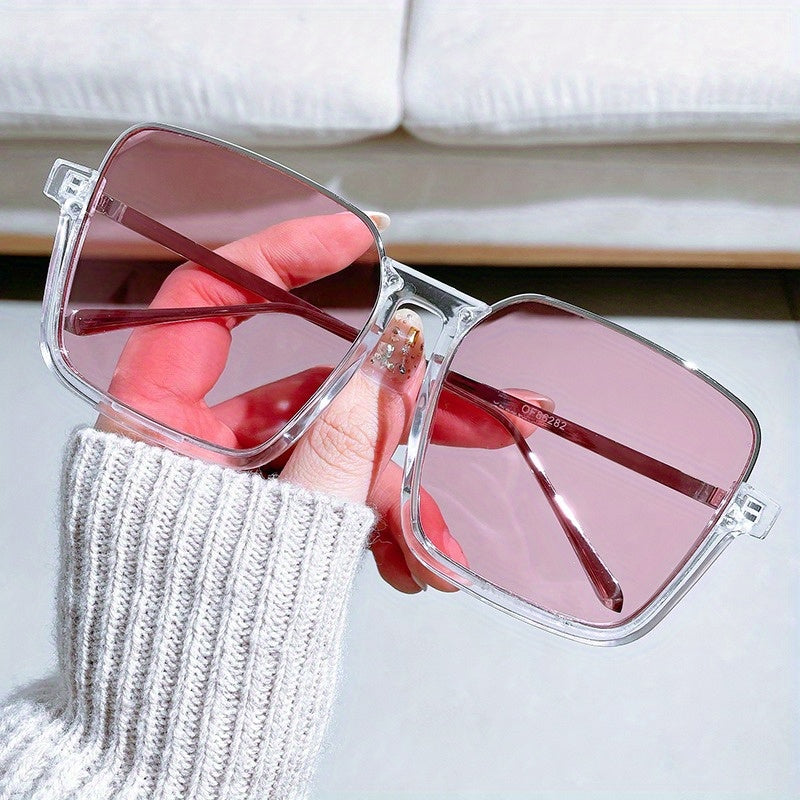 Large Square Sunglasses for Women Men Casual Jelly Gradient Glasses