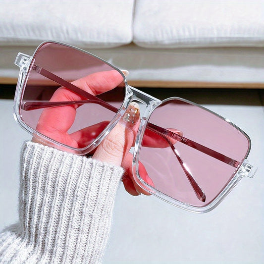 Large Square Sunglasses for Women Men Casual Jelly Gradient Glasses