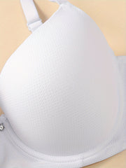3 Pack Plus Size Rhinestone Decor Seamless Padded Bra Set