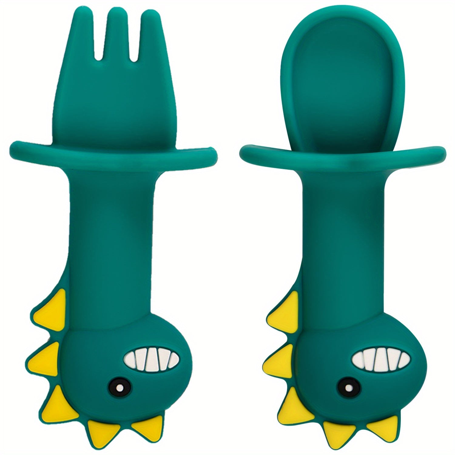 2pcs Baby Silicone Chewing Utensils Set for Self Feeding Stage 1