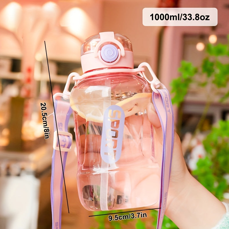 1000ml Water Cup PC Material Bouncing Straw Cup